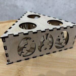 Alternative view of Gelaserte Osterbox aus Holz mit Hasenmotiv