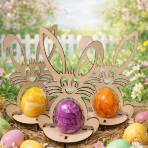 Osterhasen Eierhalter aus Holz – Gelasert