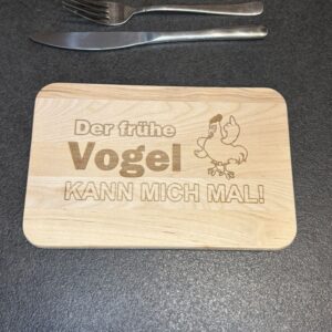 Alternative view of Lasergraviertes Frühstücksbrett aus Holz mit Spruch